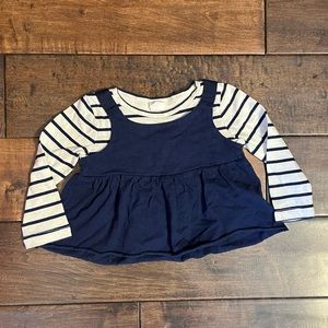 Gap Toddler Girl 12-18M Striped Blue Long Sleeve Top